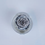 Single Rose Round - Metallic Silver Rose Jadorit