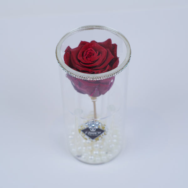 Single Rose Stem - Deep Red Rose Jadorit