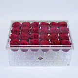 24 Rose Stem - Deep Red Sparkle Roses Jadorit