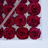 24 Rose Stem - Deep Red Sparkle Roses Jadorit