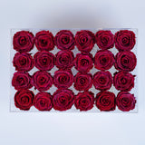 24 Rose Stem - Deep Red Sparkle Roses Jadorit