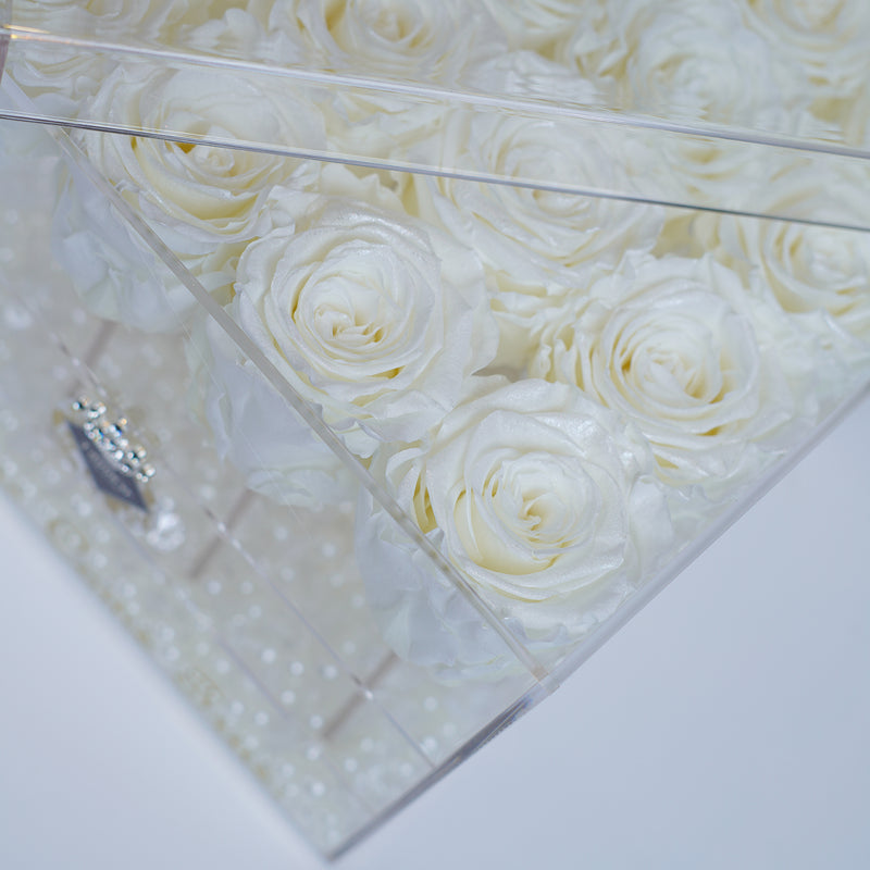 16 Rose Stem - Dove White Roses Jadorit