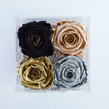 4 Rose Square with Drawer - Metallic Roses Jadorit