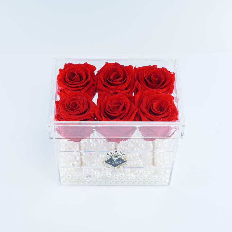 6 Rose Stem - Red Roses Jadorit