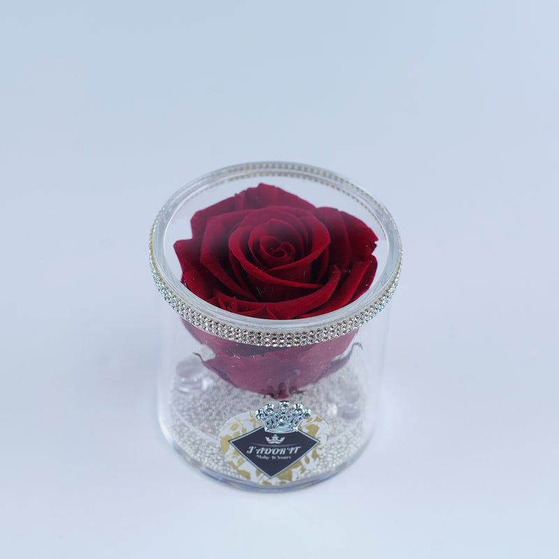 Single Rose Round - Red Heart Rose Jadorit