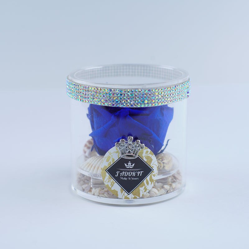 Single Rose Round - Royal Blue Ocean Rose Jadorit