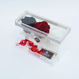 3 Rose Square with Drawer - Black, Red & White Rose Jadorit