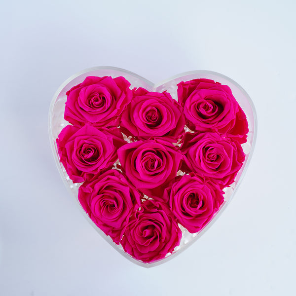 9 Rose Heart - Fuchsia Roses Jadorit