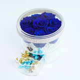 8 Rose Round with Drawer - Royal Blue Roses Jadorit