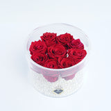 8 Rose Round with Drawer - Red Roses Jadorit