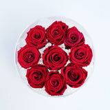 8 Rose Round with Drawer - Red Roses Jadorit