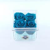 4 Rose Square - Teal Blue Roses Jadorit