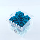 4 Rose Square - Teal Blue Roses Jadorit