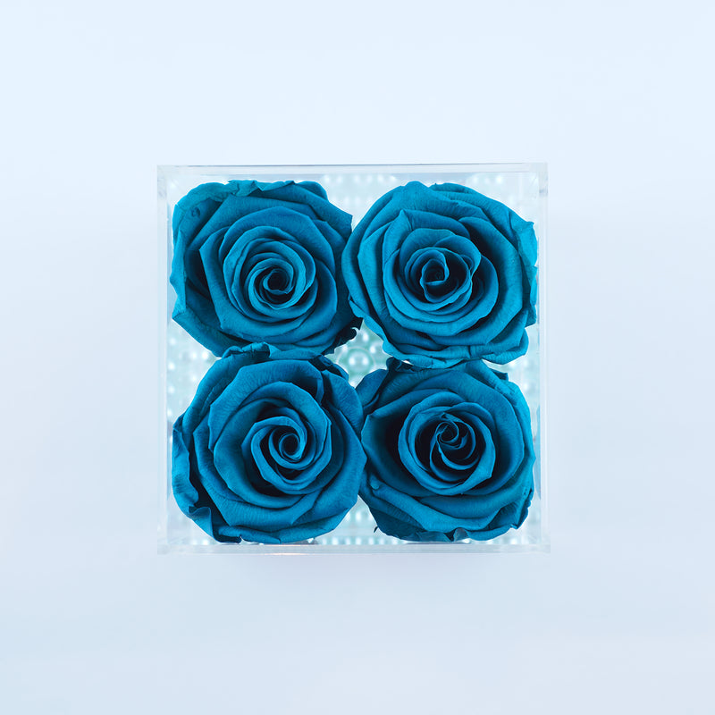 4 Rose Square - Teal Blue Roses Jadorit