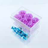 6 Rose Square with Drawer - Orchid Pearl Roses Jadorit