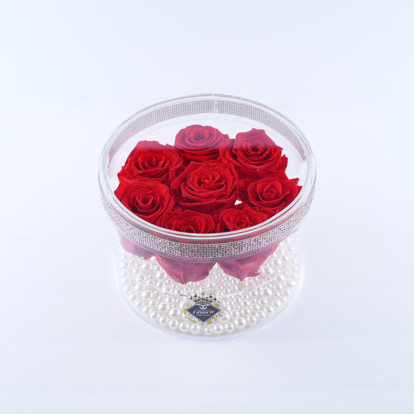 8 Rose Round - Romantic Red Roses Jadorit