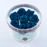 8 Rose Round - Teal Blue Roses Jadorit