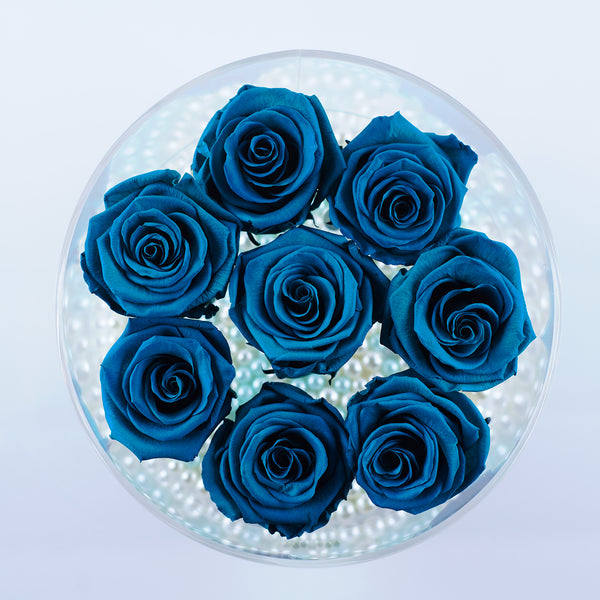 8 Rose Round - Teal Blue Roses Jadorit