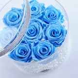 8 Rose Round - Azure Cornflower Blue Roses Jadorit