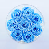 8 Rose Round - Azure Cornflower Blue Roses Jadorit