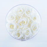 9 Rose Round Stem- Off White Roses Jadorit