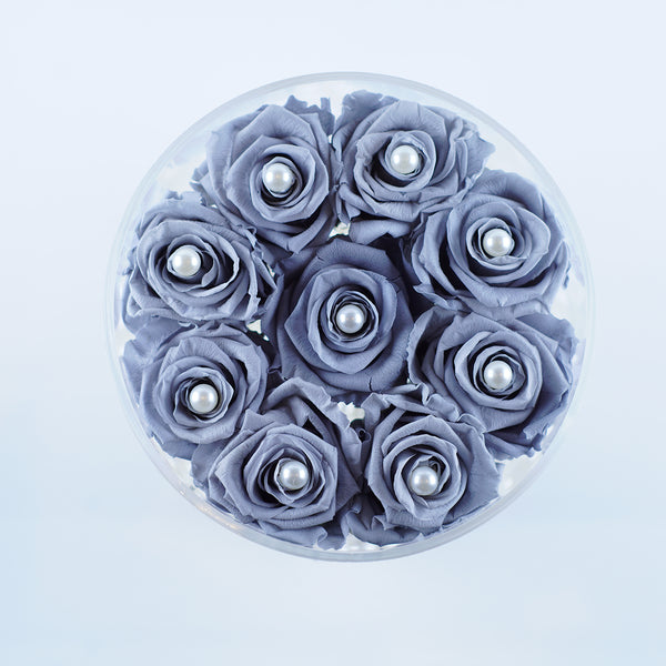 9 Rose Round Stem- Chic Shades of Grey Jadorit