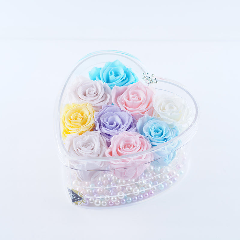 9 Rose Heart - Light Pastel Roses Jadorit