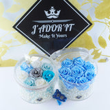 8 Rose Round - Azure Cornflower Blue Roses Jadorit